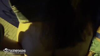 I fuck a Spanish girl in the street after a party and make her squirt