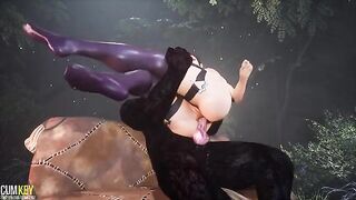 Furious pussy fuck with a big cock monster