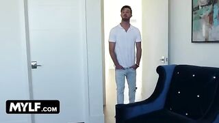 Alix Lynx gets her mouth filled with cum after sucking the guy's balls