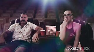 The house was empty, so she called and fucked with someone in the theater