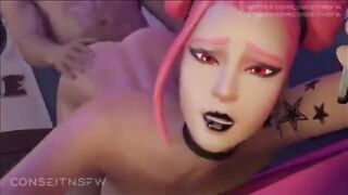 Hentai compilation of sexy Fortnite character Haze in action