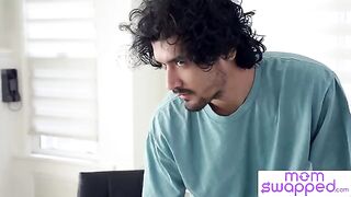 Sexy MILF Caitlin Bell gets her pussy pounded by young guys in a steamy scene