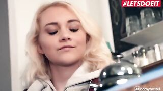 The thief fucked petite teen Marilyn Sugar in the bedroom of horny hostel