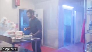 Baker competes with an insatiable appetite in a steamy scene