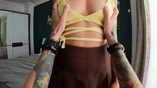 A nice woman gave a blowjob and got sperm on her face