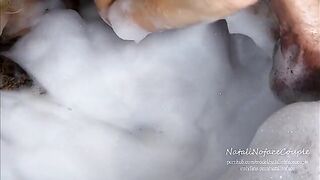 A blondie girl has sex with her boyfriend in the bath