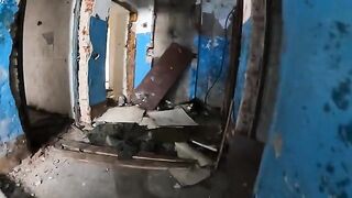An exhibitionist girl walks through abandoned buildings with her hot GF