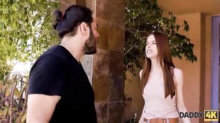 Slim ginger girl calmed down by a handsome man’s passion