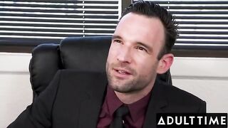 April Olsen got bent over and fucked hard by her boss’s dick in his office