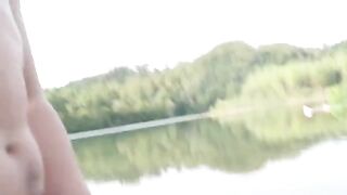 Babe has sex on the beach with a random man