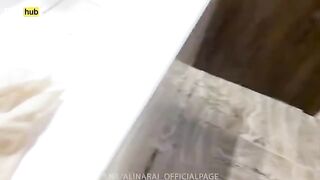 Pervert young man spying on his stepmom in the shower