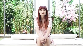 Redhead with a stunning figure auditions for modeling at NetVideoGirls