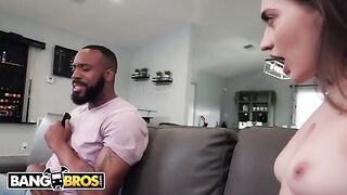 Petite teen Sera Ryder gets her tight pussy smashed by a big black cock
