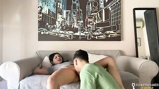 My stepsister and I stayed home alone, so we had sex