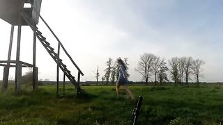A Chihuahua was rewarded with cum in the mouth for helping in the forest