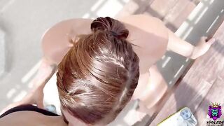 Busty Latina gets bored, convinces her husband to fuck on the rooftop