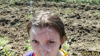 A lot of semen on the face of a cute schoolgirl in a hot compilation