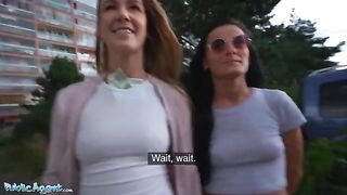 Public Agent finds two sexy Czech babes for a threesome in the basement