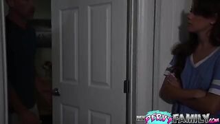 Skinny Selena Love riding cock of her stepdad in a steamy scene