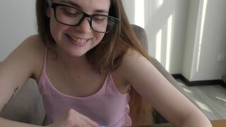 The cute bookworm has learned the secrets of anatomy from a practical source