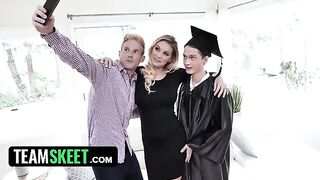 Kenzie Taylor, the busty stepmom, rewards her stepson with sex for his graduation