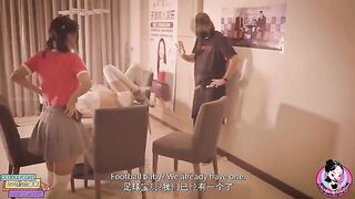 Young and sexy Chinese recruit June Liu fucks with two guys