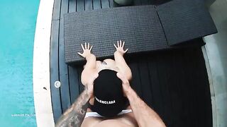 Bikini-clad beauty gets her tight asshole creampied in POV