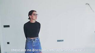 The husband watches his wife getting fucked by a real estate agent for a discount