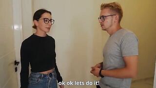 The husband watches his wife getting fucked by a real estate agent for a discount