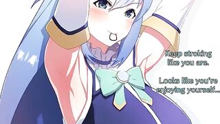 Ass worship with Goddess Aqua from Konosuba in anime JOI style