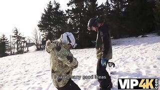 A skier got picked up and fucked after a lift failure in stunning HD
