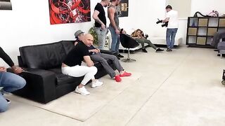 Monika Fox gets fucked hard in every way, even pissing backstage