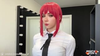 A sexy nurse Makima dominates her pet with hard sex and dirty talk