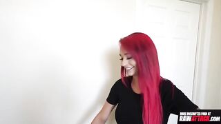 Demi Rhoades gets her pierced nipples rough fucked by a huge cock