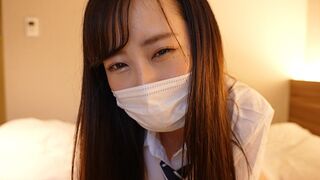 A cute girl in a sailor suit gave the guy an incredible handjob