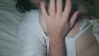 I fucked my chubby wife with a big ass at night and came on her booty