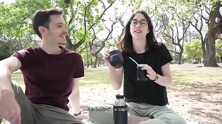 How does a day at the park end up with a public blowjob? - Cute teen swallows cum