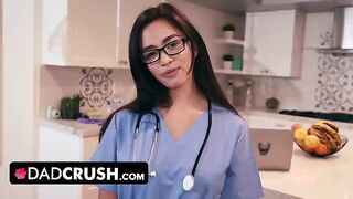 Nurse Scarlett Alexis helps stepdad with his intense desires