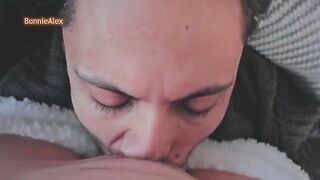 The guy caresses his sleeping beauty in sexy pajamas