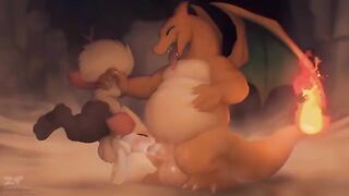 Fire-type Pokémon porn with a hot and steamy twist, featuring animated scenes