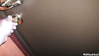 A stalker surprised the girl with a wet pussy