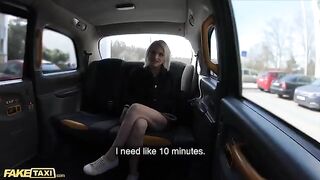 A cute young model gets her pussy stretched by a thick cock in FakeTaxi