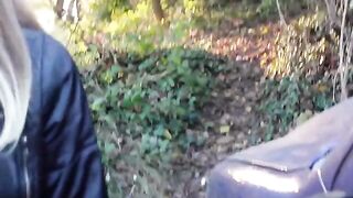 The blogger was almost run over by a motorcyclist and had to please him to avoid him calling the police