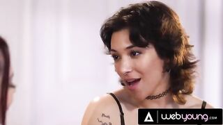 Passionate college sex session with Brooklyn Gray and girlfriend