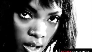Ebony beauty Ana Foxxx gets her pussy railed by four cocks