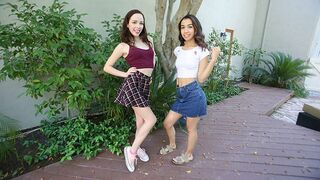 Step daughters Aliya Brynn and Jackie Rogen get fucked hard