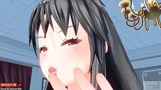 Hentai animation with Japanese girl using earphones to please you
