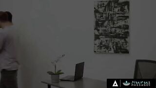 Two college guys get fucked by big-titted masseuse Natasha Nice