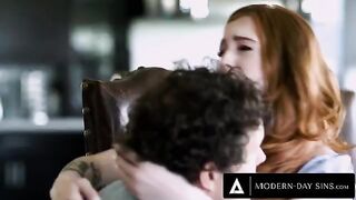 YouTuber’s house, mid-air action with petite redhead Madi Collins