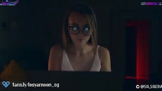 Petite lesbo teens in a scary Halloween story